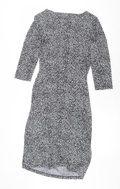 Fenn Wright Manson Womens White Geometric Polyester A-Line Size 8 Round Neck Pullover