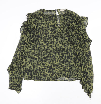 Womens UK Size 6 H&M Green Basic Blouse