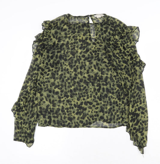 Womens UK Size 6 H&M Green Basic Blouse
