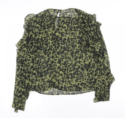 Womens UK Size 6 H&M Green Basic Blouse