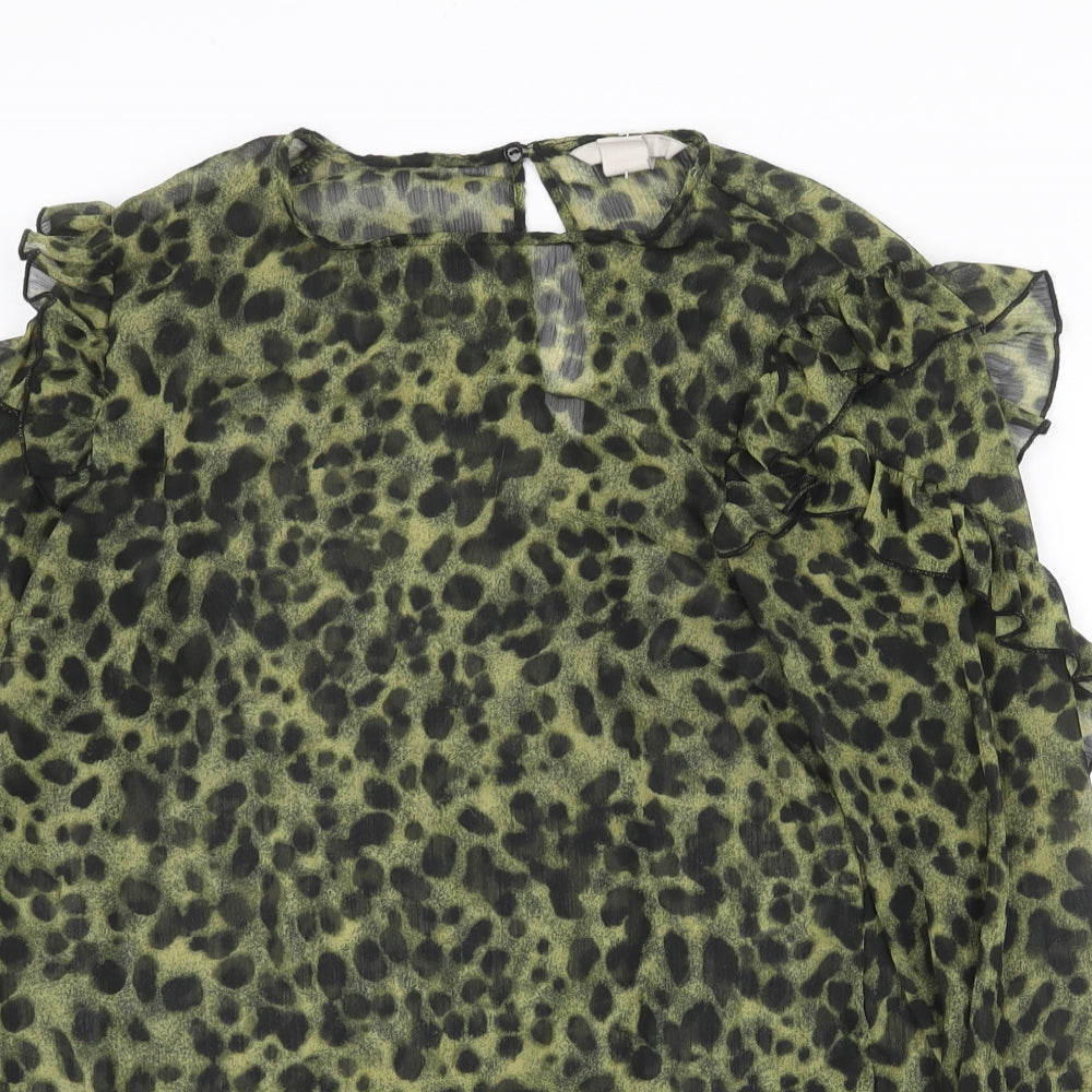 Womens UK Size 6 H&M Green Basic Blouse