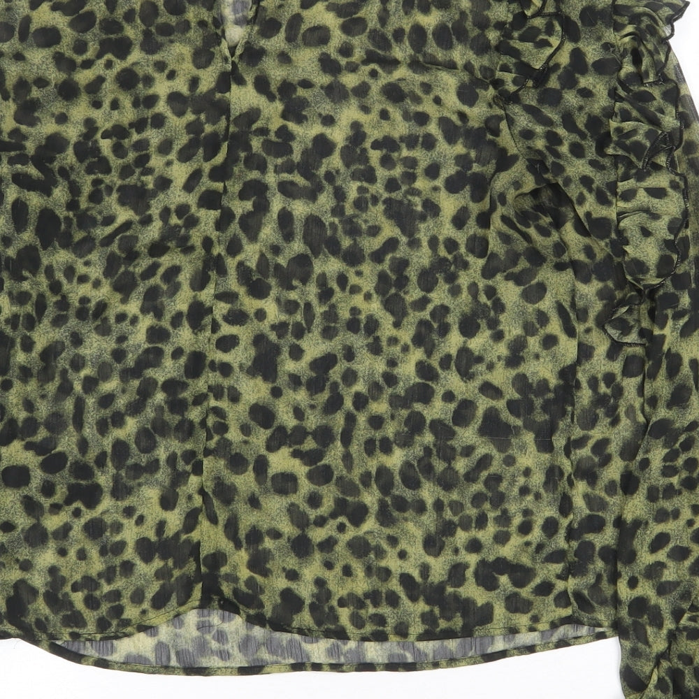 Womens UK Size 6 H&M Green Basic Blouse