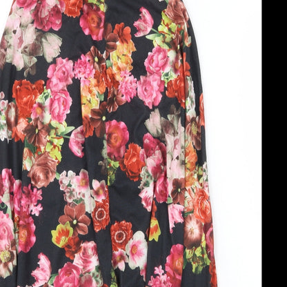 Boohoo Womens Multicoloured Floral Polyester Trapeze & Swing Size 8 V-Neck Pullover