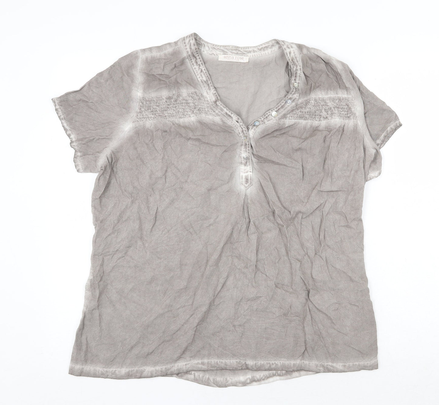Womens UK Size L Anna Rose Grey Basic T-Shirt