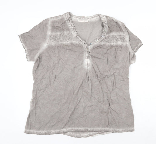 Womens UK Size L Anna Rose Grey Basic T-Shirt