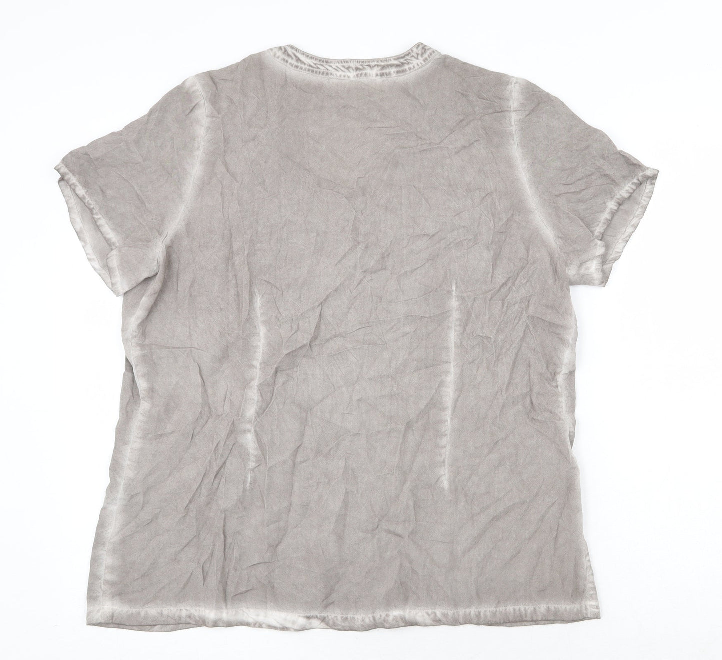 Womens UK Size L Anna Rose Grey Basic T-Shirt