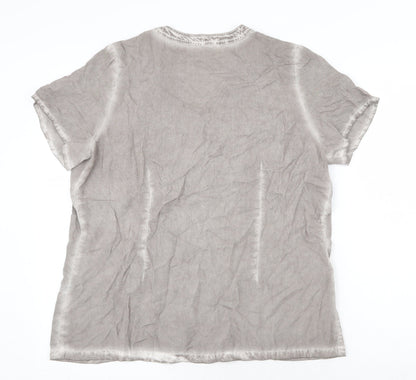 Womens UK Size L Anna Rose Grey Basic T-Shirt