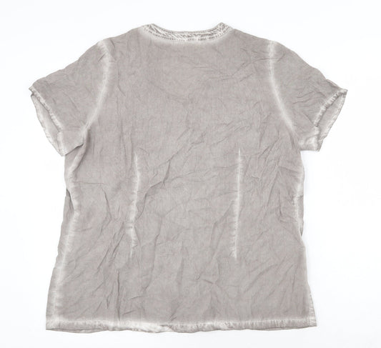 Womens UK Size L Anna Rose Grey Basic T-Shirt