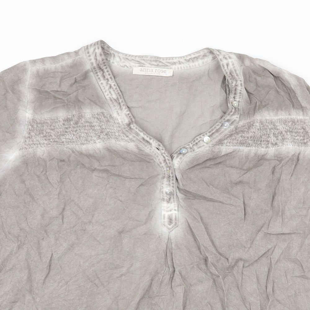Womens UK Size L Anna Rose Grey Basic T-Shirt