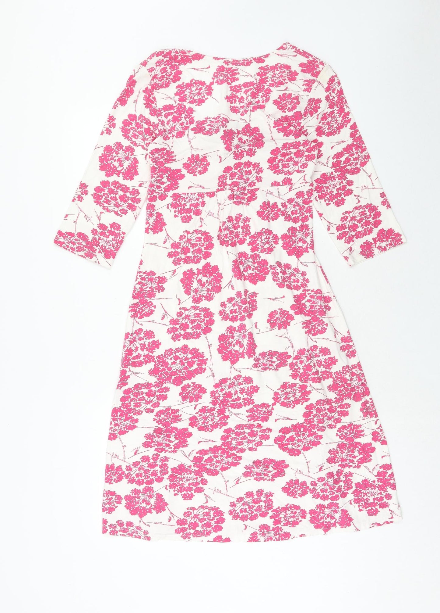 LK Bennet Womens Pink Floral Viscose A-Line Size 6 Scoop Neck Pullover