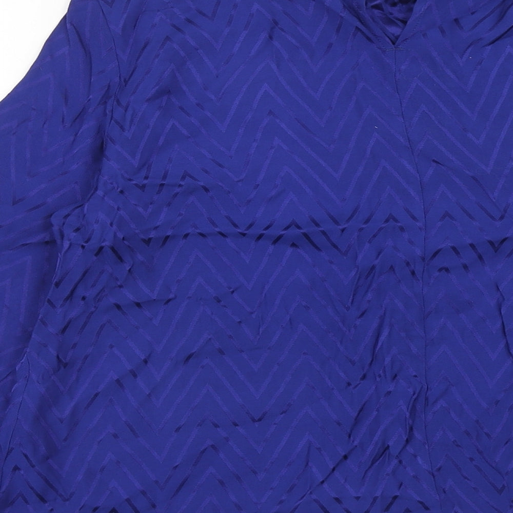 Womens UK Size 12 Marks and Spencer Blue Basic Blouse