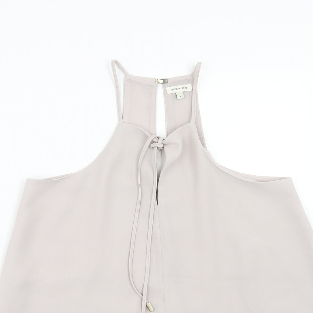 Womens UK Size 8 River Island Beige Camisole Tank