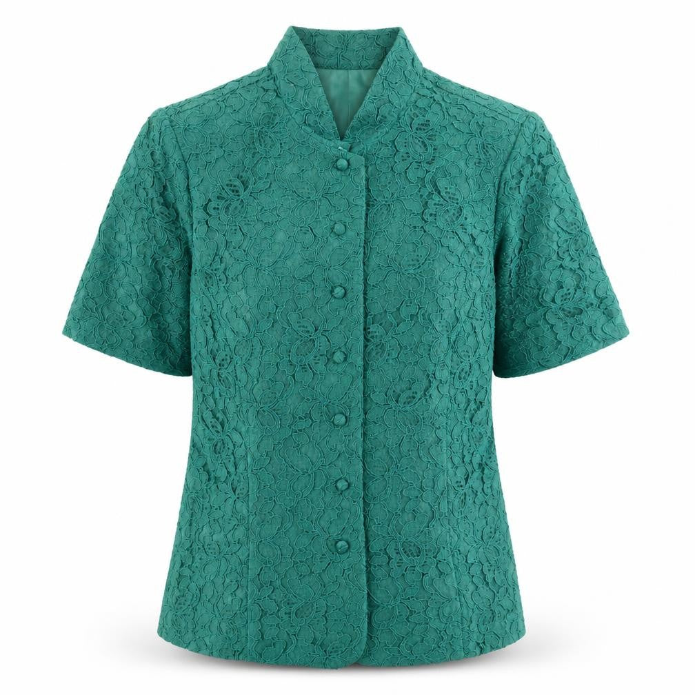 Womens UK Size 10 Together Green Basic Button-Up