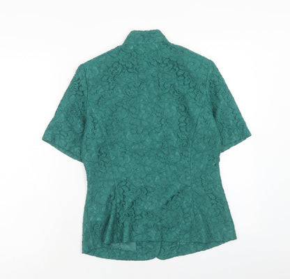 Womens UK Size 10 Together Green Basic Button-Up