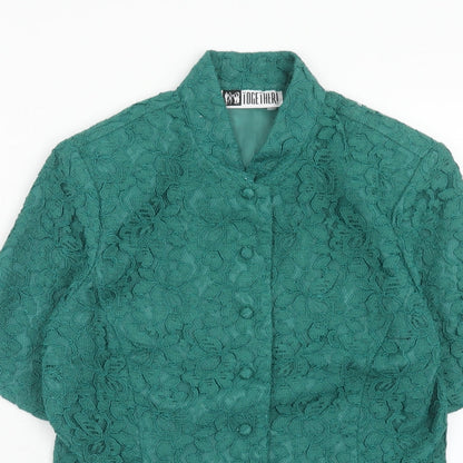 Womens UK Size 10 Together Green Basic Button-Up