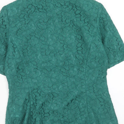 Womens UK Size 10 Together Green Basic Button-Up