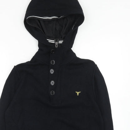 Le Brave Mens Black Round Neck Cotton Pullover Jumper Size M Long Sleeve - Henley