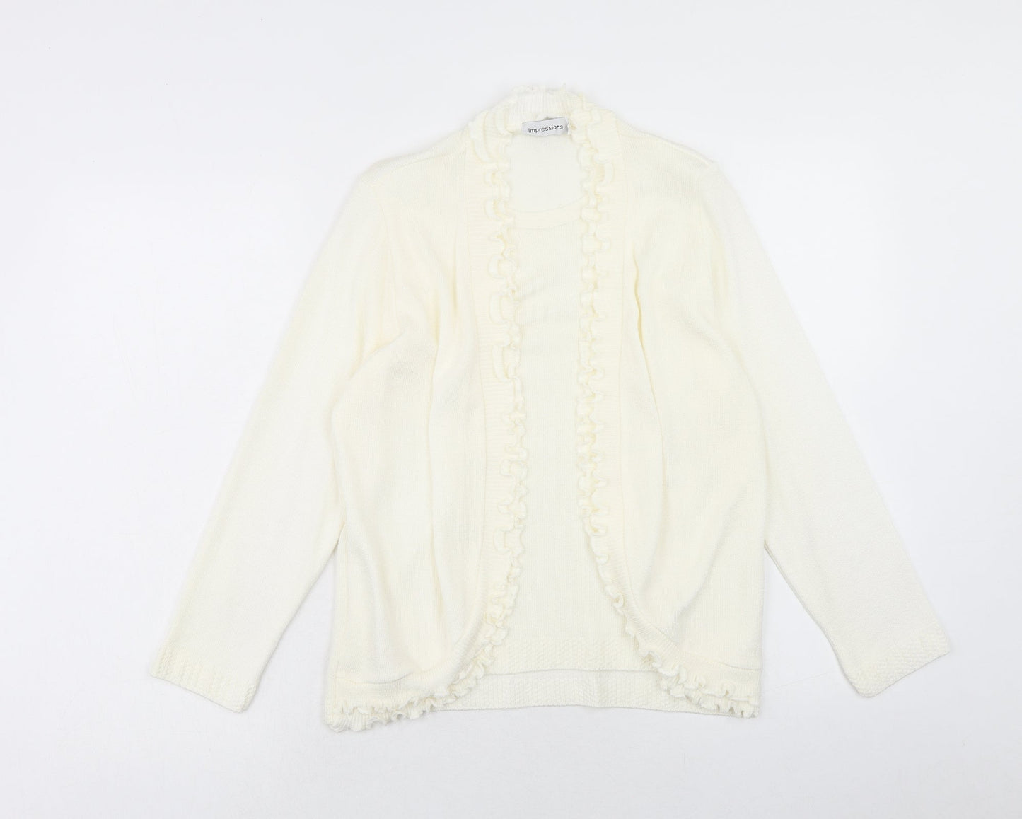 Womens UK Size S Impressions Ivory Cardigan Jumper