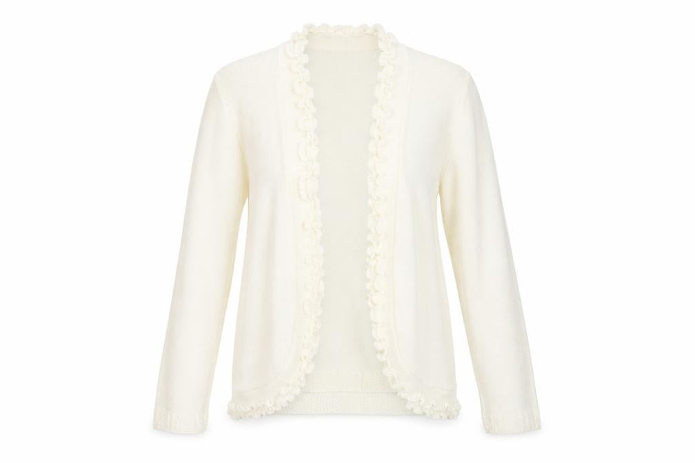 Womens UK Size S Impressions Ivory Cardigan Jumper