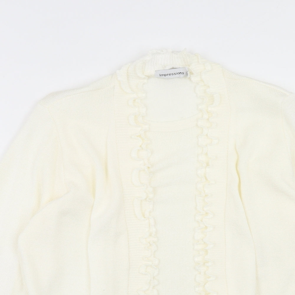 Womens UK Size S Impressions Ivory Cardigan Jumper