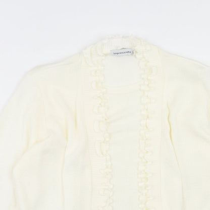 Womens UK Size S Impressions Ivory Cardigan Jumper