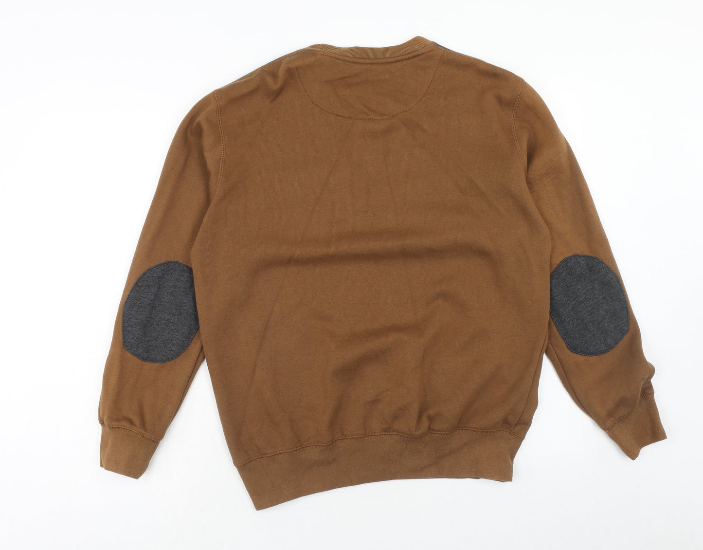 Twisted Soul Mens Brown Cotton Pullover Sweatshirt Size M - Elbow Patches