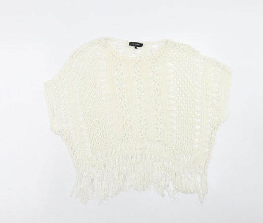 Womens UK Size S New Look Ivory Basic Blouse