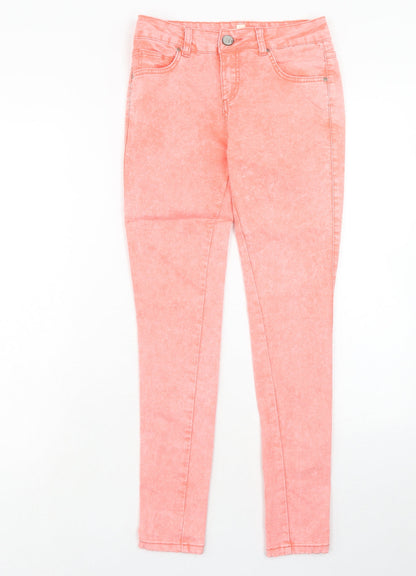 Select Womens Pink Cotton Skinny Jeans Size 6 Regular Zip