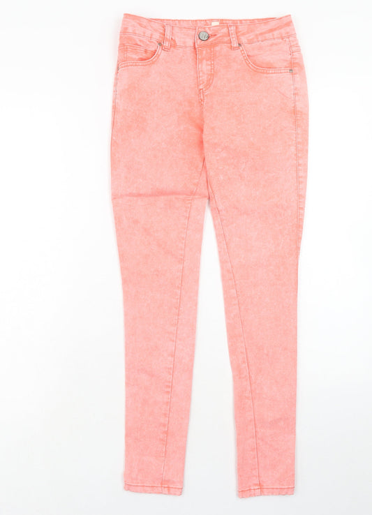 Select Womens Pink Cotton Skinny Jeans Size 6 Regular Zip