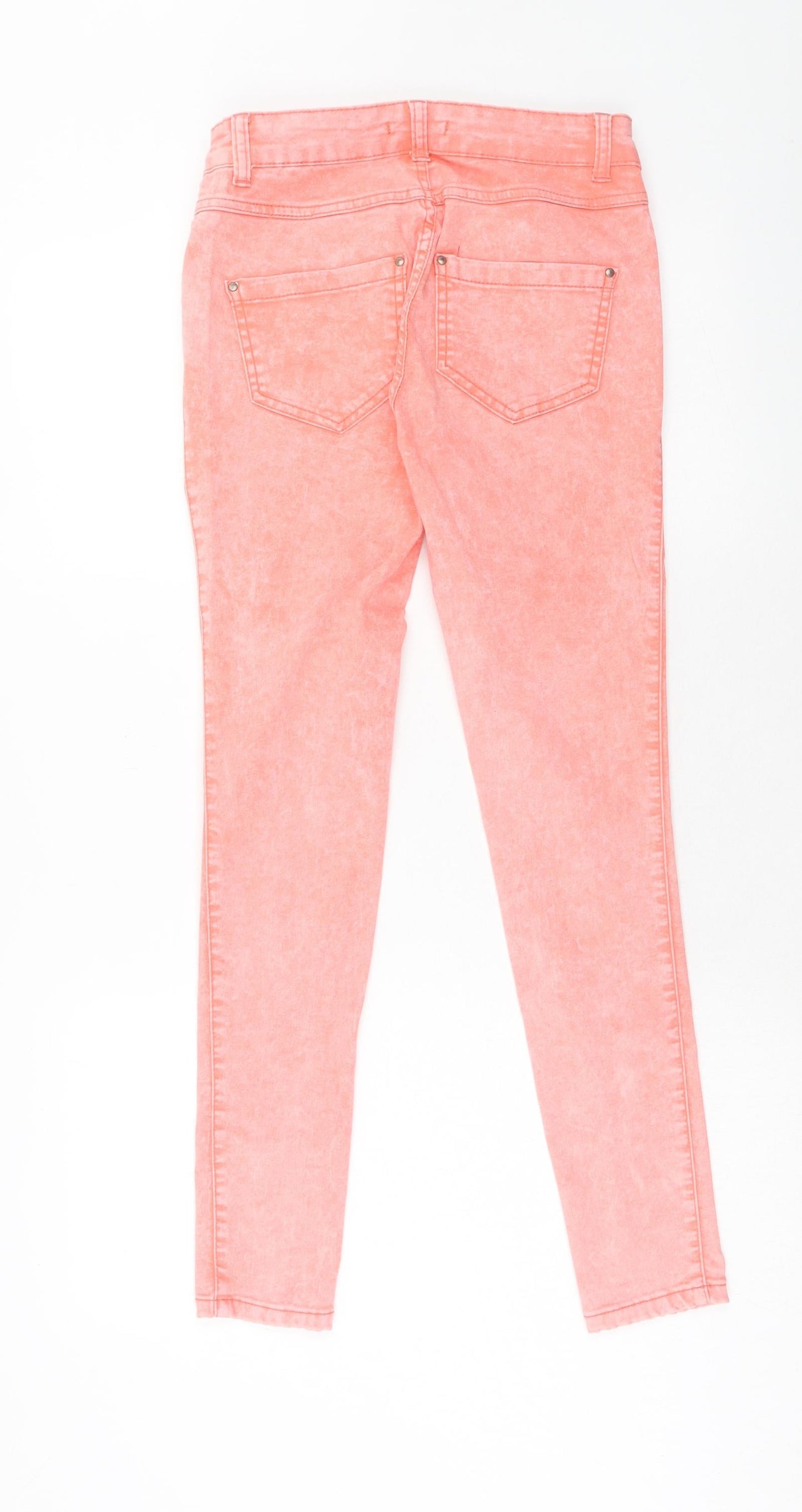 Select Womens Pink Cotton Skinny Jeans Size 6 Regular Zip