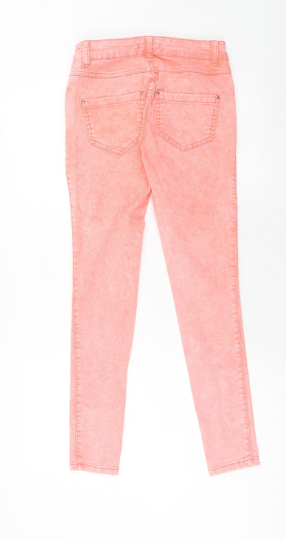 Select Womens Pink Cotton Skinny Jeans Size 6 Regular Zip