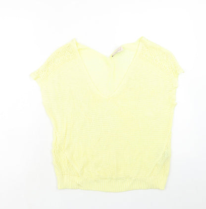 Womens UK Size 16 Per Una Yellow Basic Blouse