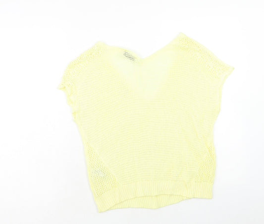 Womens UK Size 16 Per Una Yellow Basic Blouse