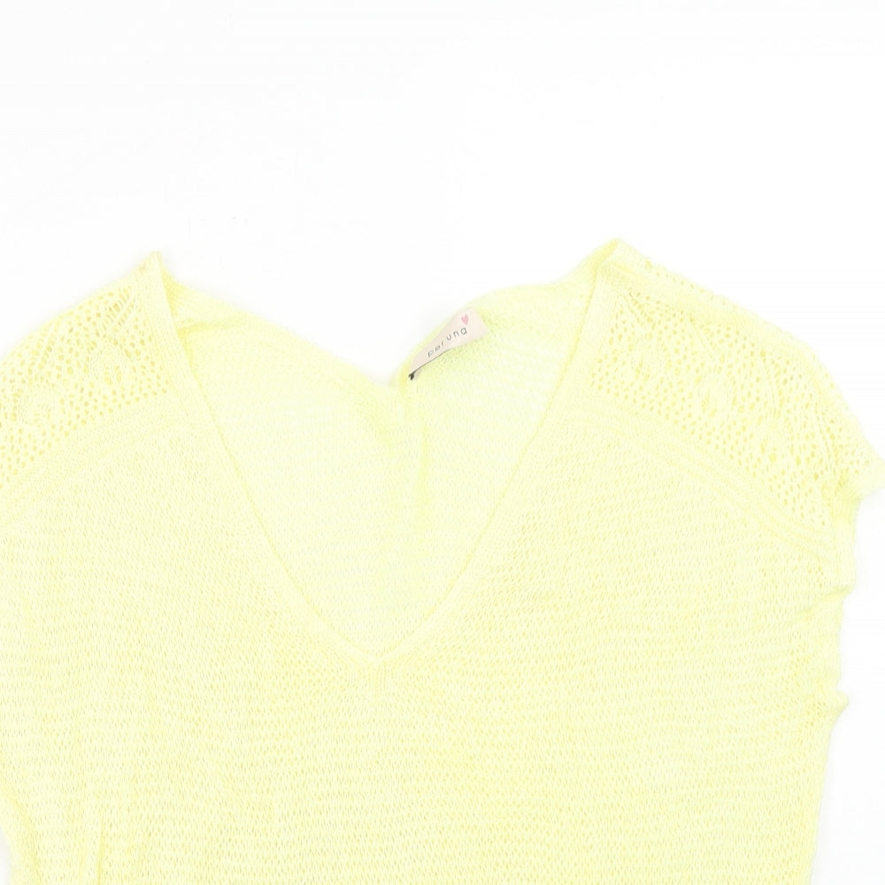 Womens UK Size 16 Per Una Yellow Basic Blouse