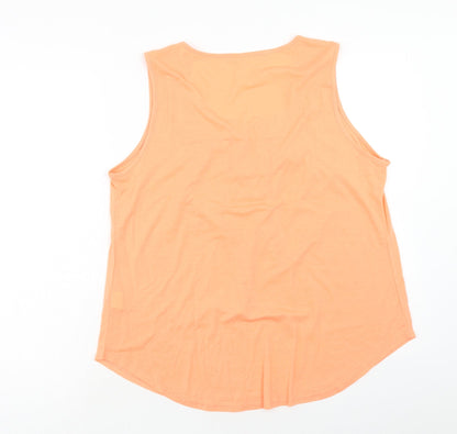 Womens UK Size XL Preworn Orange Basic Tank