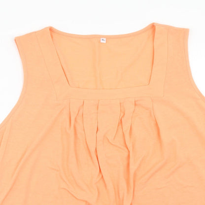 Womens UK Size XL Preworn Orange Basic Tank