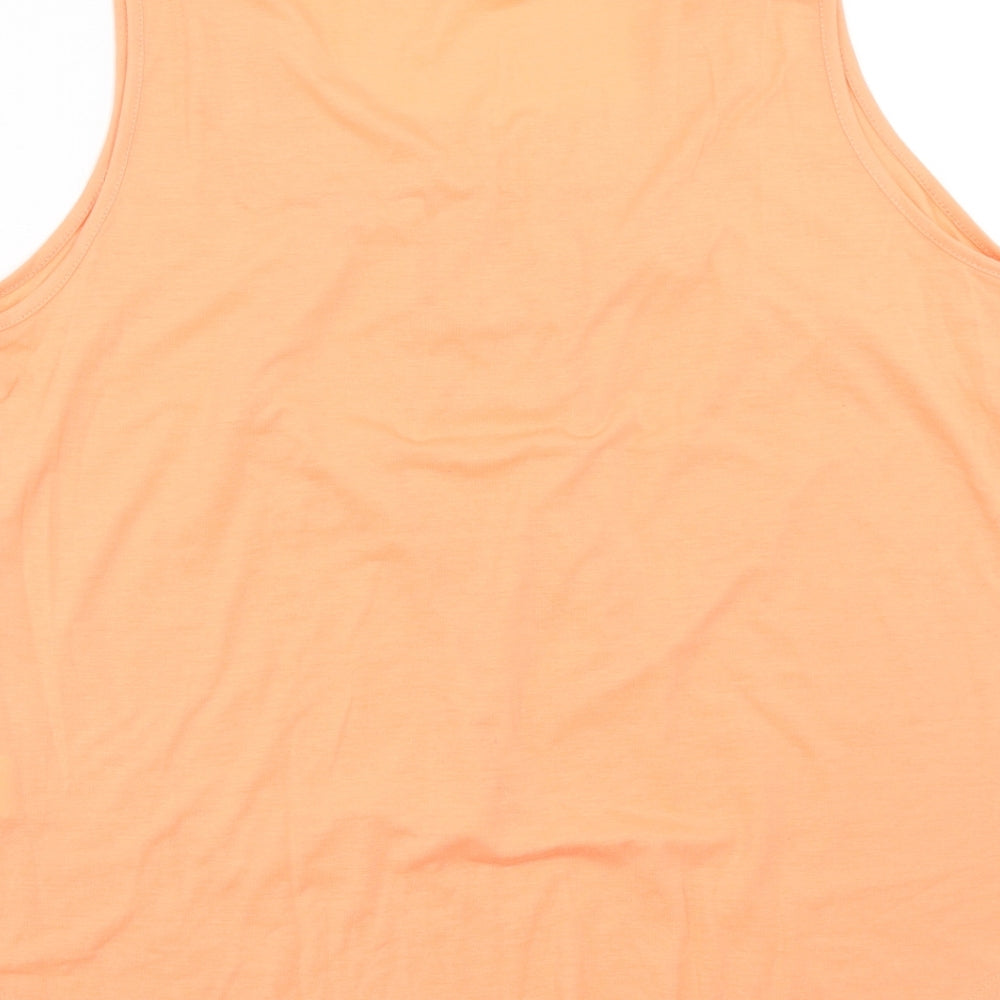Womens UK Size XL Preworn Orange Basic Tank