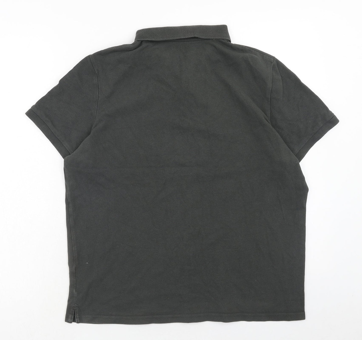 Nutmeg Mens Grey Cotton Polo Size L Collared Button