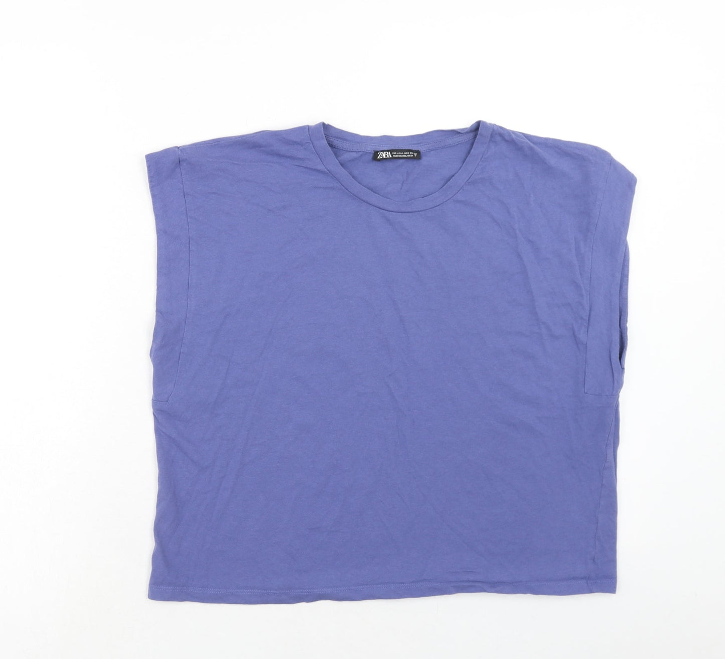Womens UK Size L Zara Purple Cropped Blouse