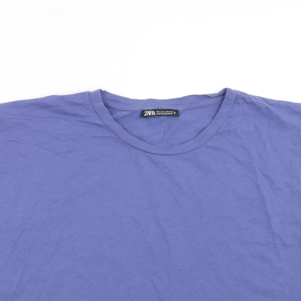 Womens UK Size L Zara Purple Cropped Blouse
