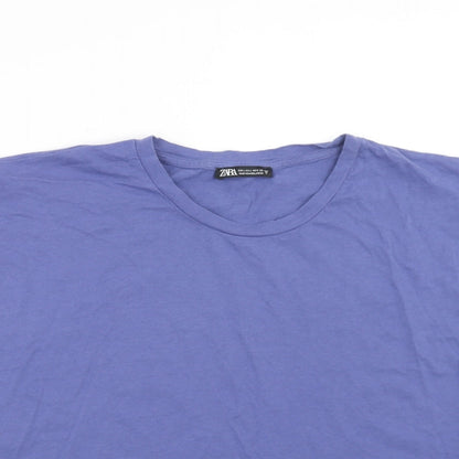 Womens UK Size L Zara Purple Cropped Blouse