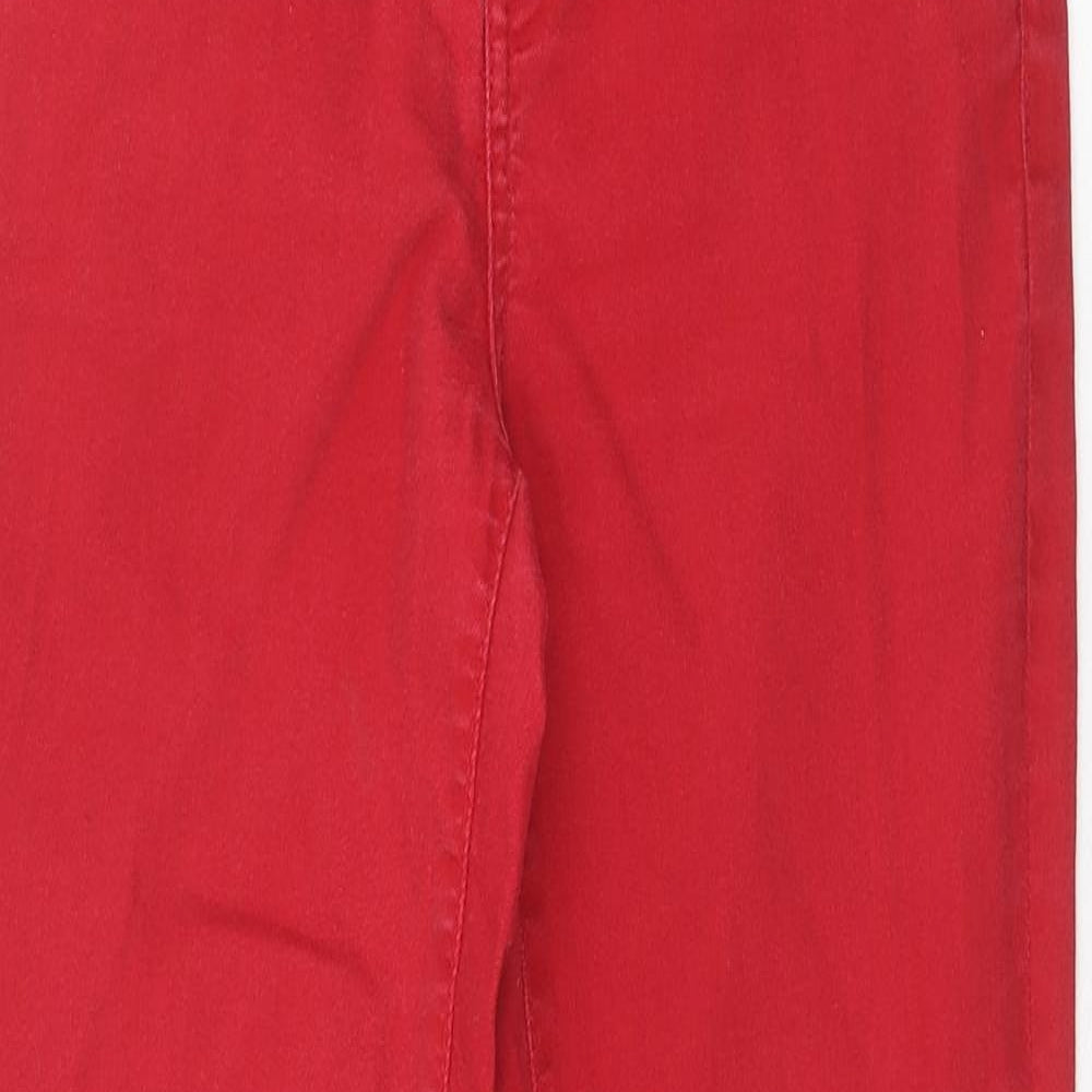 New Look Womens Red Cotton Skinny Jeans Size 8 Regular Zip