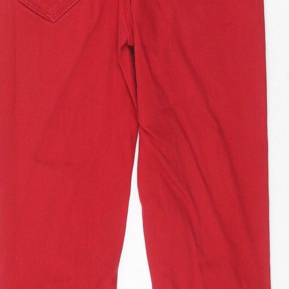 New Look Womens Red Cotton Skinny Jeans Size 8 Regular Zip