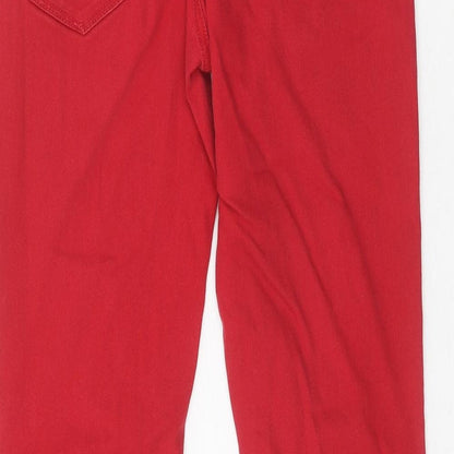 New Look Womens Red Cotton Skinny Jeans Size 8 Regular Zip