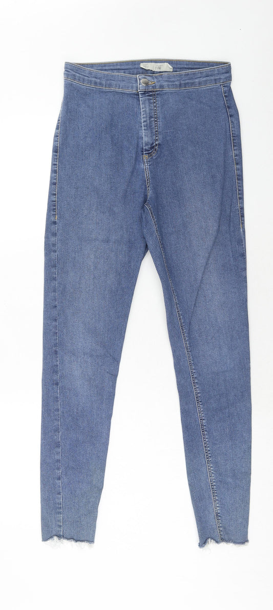 Topshop Womens Blue Cotton Skinny Jeans Size 30 in L32 in Regular Zip