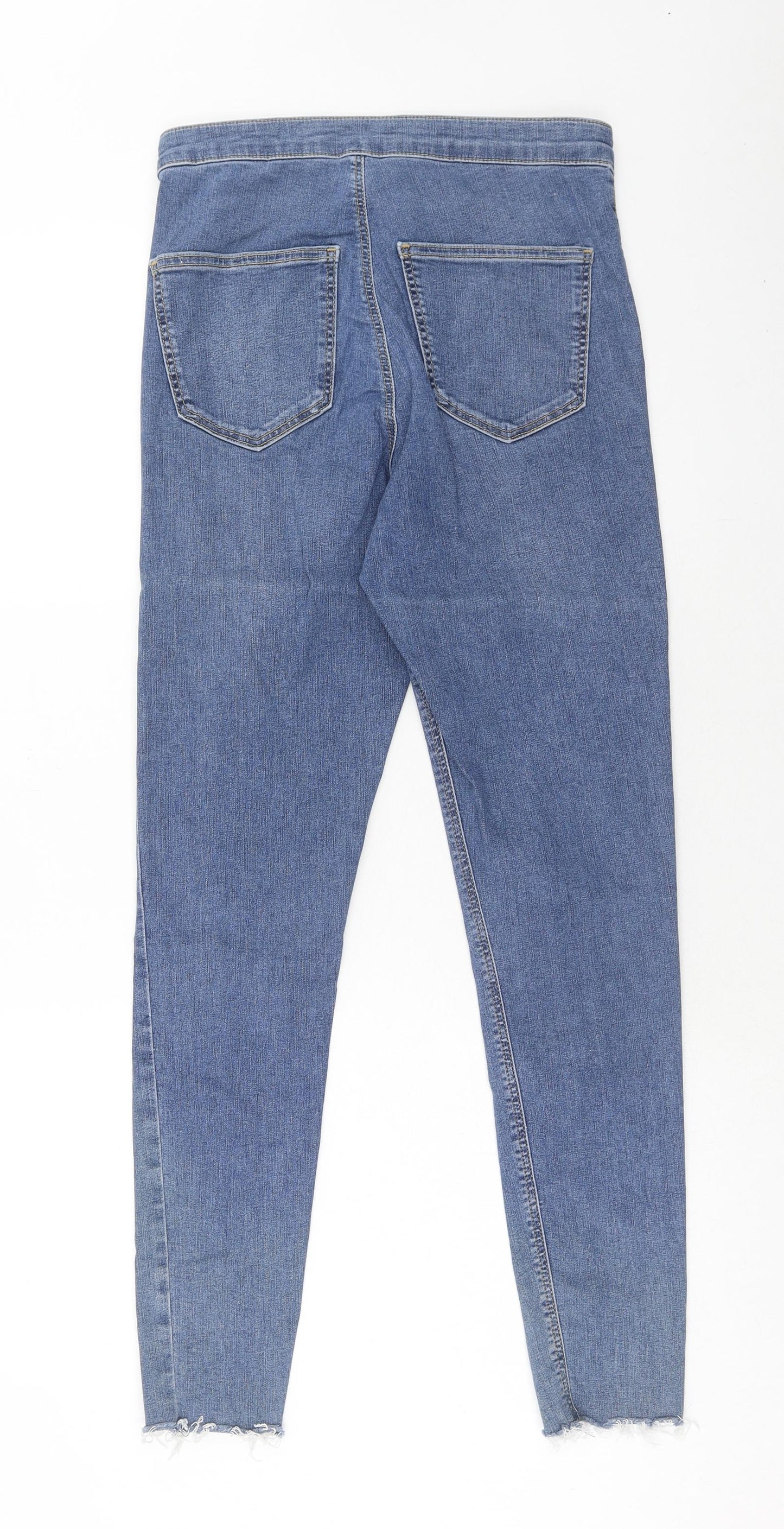 Topshop Womens Blue Cotton Skinny Jeans Size 30 in L32 in Regular Zip