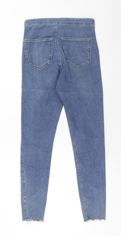 Topshop Womens Blue Cotton Skinny Jeans Size 30 in L32 in Regular Zip