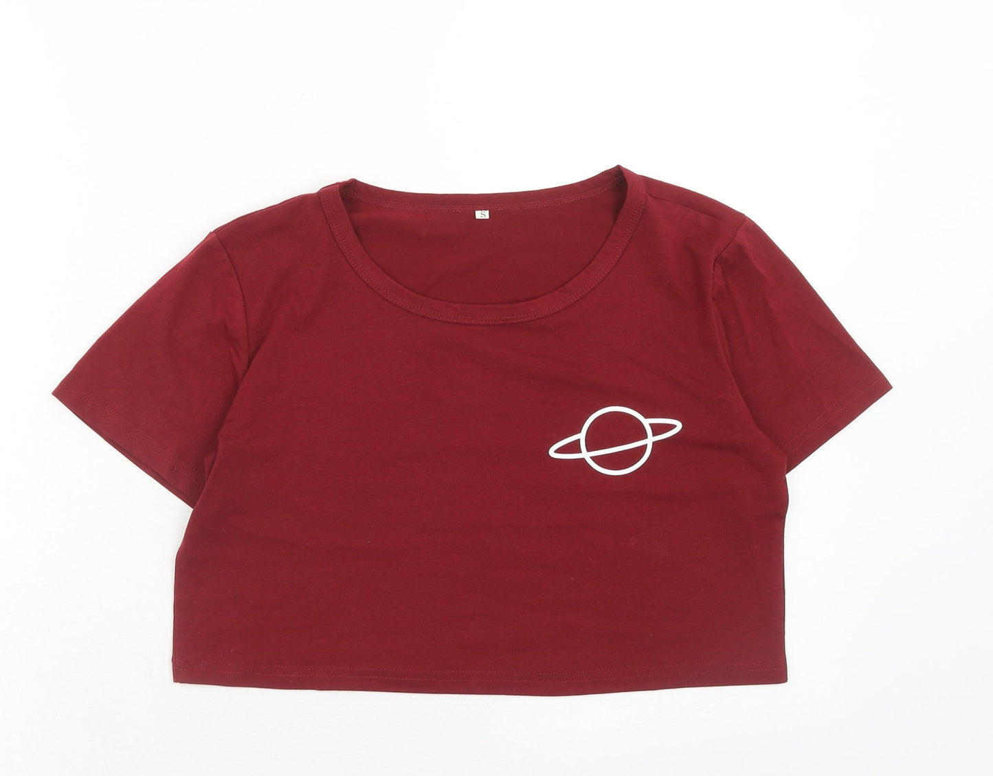 Womens UK Size S Preworn Red Basic T-Shirt