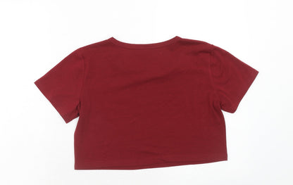 Womens UK Size S Preworn Red Basic T-Shirt