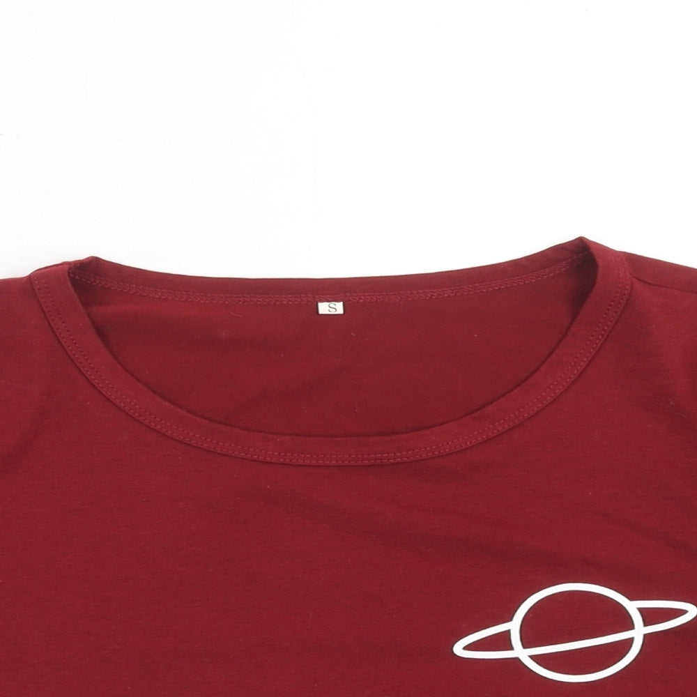 Womens UK Size S Preworn Red Basic T-Shirt